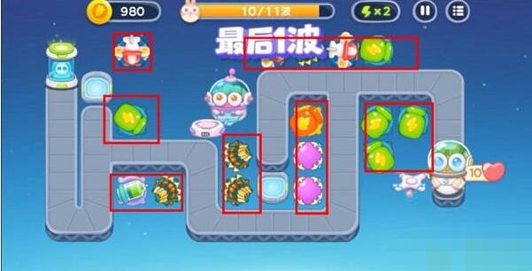 《保衛(wèi)蘿卜4》太空穿越第30關滿星攻略