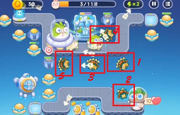 《保衛蘿卜4》太空穿越第35關滿星攻略