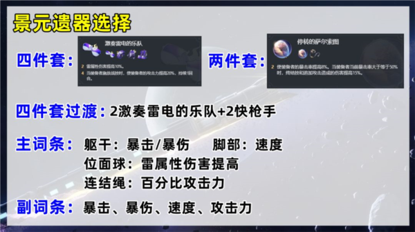 手游攻略-崩壞星穹鐵道景元遺器選擇什么好？