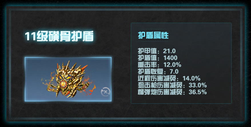 《明日之后》11級護盾屬性分享