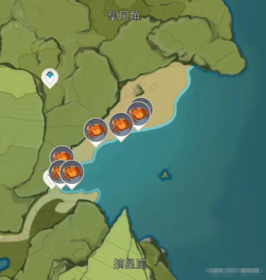 原神螃蟹分布圖位置分享