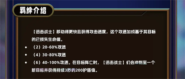 云頂之弈s13迅擊戰士羈絆介紹